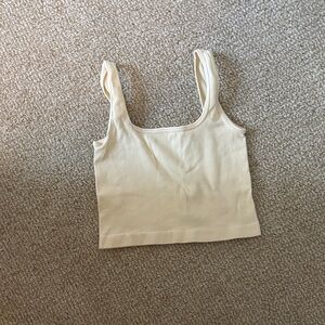 Women's Cream Ribbed Tank Top